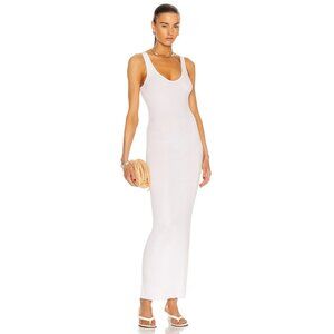 Enza Costa Silk Rib Ankle Length Tank Dress in White